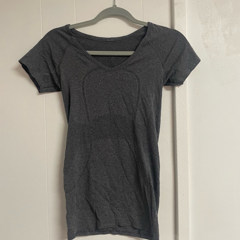 Women's Gray V-Neck Top